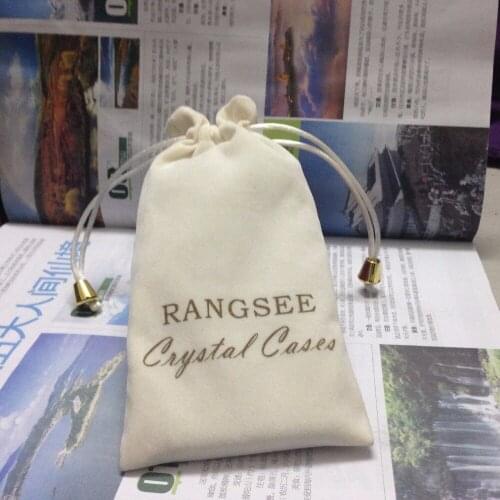 Customize double-deck drawstring velvet jewelry bag for phone Iphone6 gift with gold color printing and include shipping by DHL