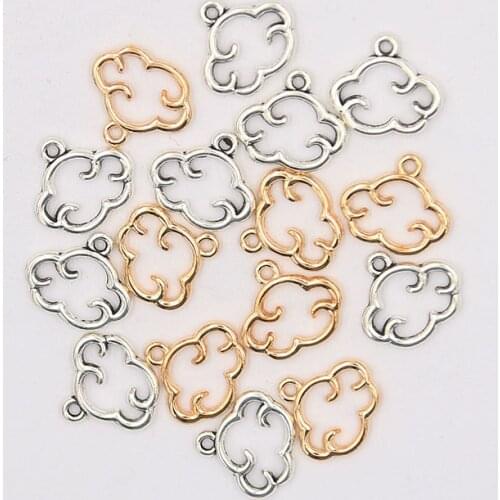 40PCS/lot 2 Color 13X15mm Clouds Charms Nature Pendants Handmade Decoration Vintage For DIY Jewelry Making Findings