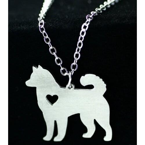 SUTEYI Popular Pet Dog Necklace Alaskan Malamute Animals Pendant Stainless Steel Necklaces Simple Style Women Jewelry