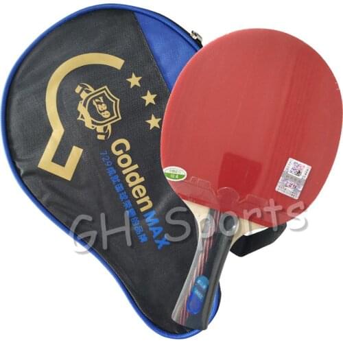 RITC 729 Friendship Gold 3 stars Y007# Pips-In Table Tennis Racket with rubbers free Case for PingPong