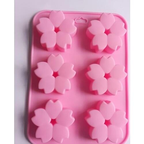 6 Sakura Chrysanthemum Silicone Cake Mold Soap Mold Chocolate Flower Jelly Pudding Mold, Baking Tools Wholesale Drop Shipping
