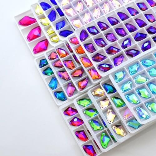 All size AX sew-on rhinestone all colors AB glass rhinestones two holes colors sewing stone for DIY wedding dress Accessories