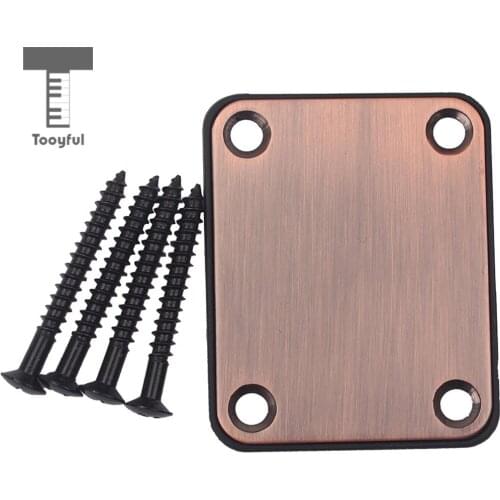 Tooyful Neck Plate&4 Screws For Strat/Tele Style Electric Guitar/Bass Purple Bronze