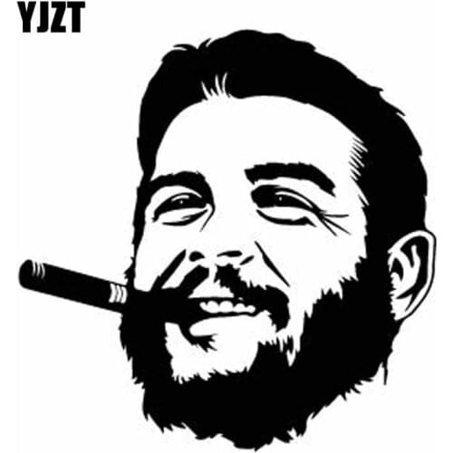 YJZT 15.1CM*15.2CM Cool Celebrity Che Guevara Vinyl Decal Car Decorate Sticker Black/Silver C27-0109