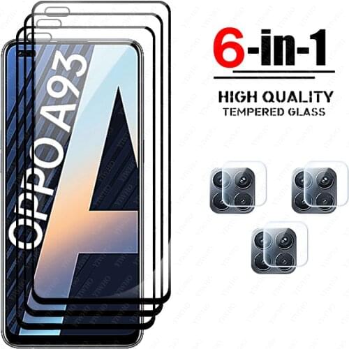Tempered Glass For Glass Oppo A93 Screen Protector for Oppo A72 A52 A92 A53 5g A32 A15 Camera Lens HD Full Cover Phone Film