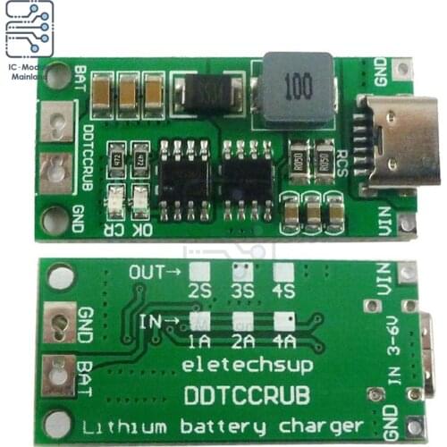Multi Cell 2S 3S 4S Polymer Li-ion Charger Type C Step-Up Boost LiPo Polymer Li-Ion Charger 7.4V 11.1V 14.8V 18650 Lithium Cell