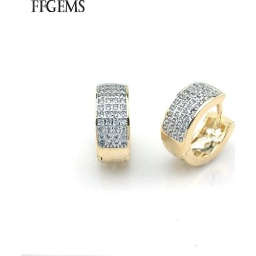 FFGems Real 925 Silver Earring Sterling Zircon Fine Jewelry For Women Lady Engagement Wedding Party Gift Box