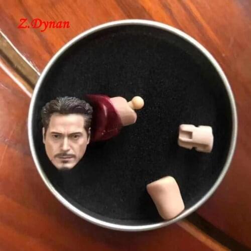 1/12 Scale Tony Head Sculpt with Connector Male Heaplay for 6 Inches Tbleague SHF SHFMK4 Body Action Figures