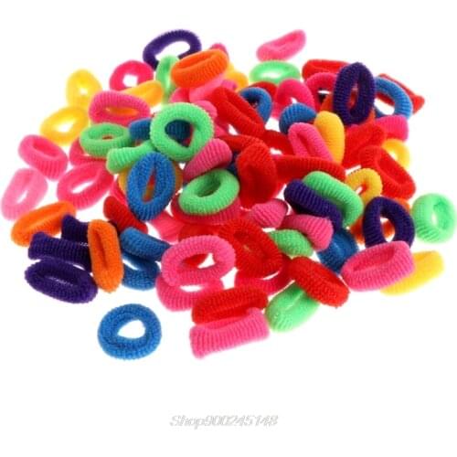 100 Pcs Colorful Child Kids Hair Holders Cute Rubber Hair Band Elastic Accessories, Kids Girl Hair Tie Ponytail Holder Jy18 20
