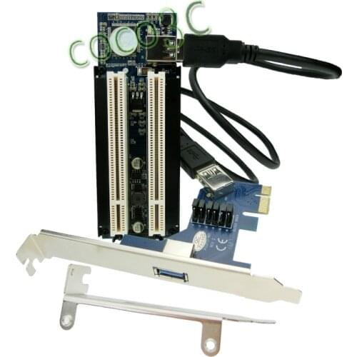 PCI-e 1x 4x 8x 16x to Dual PCI slots adapter pci express converts external pci slot card