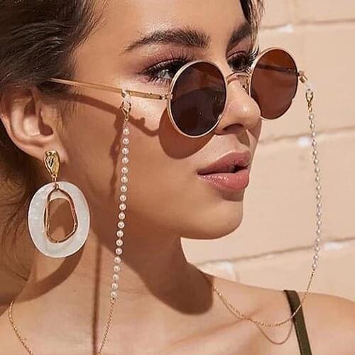 Seemfly Imitation Pearl Reading Glasses Chain Sunglasses Chains Cords Straps Women Anti-lost Hanging Neck Eyeglasses Chain Rope