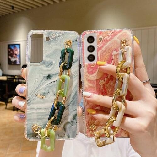 Tobebest Sands Marble Bracelet Phone Cases for Samsung S21 PLUS NOTE 20 ULtra A82 A22 A72 A52 A32 Chain Wrist Strap Soft Shell