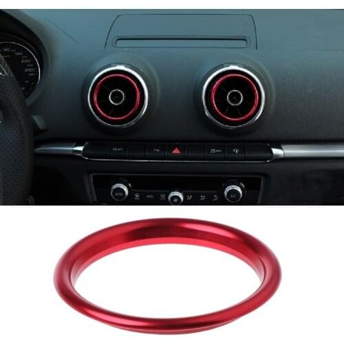 Car Air Outlet Decoration Trim Ring Sticker For AUDI A3 S3 2013-2016/Q2 Red