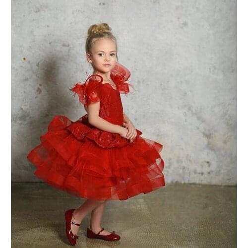 Baby Girl Dress Puffy Princess Gown Summer Infant Birthday Dress Christmas Party Dress Kids Clothes 1-14Y Photography