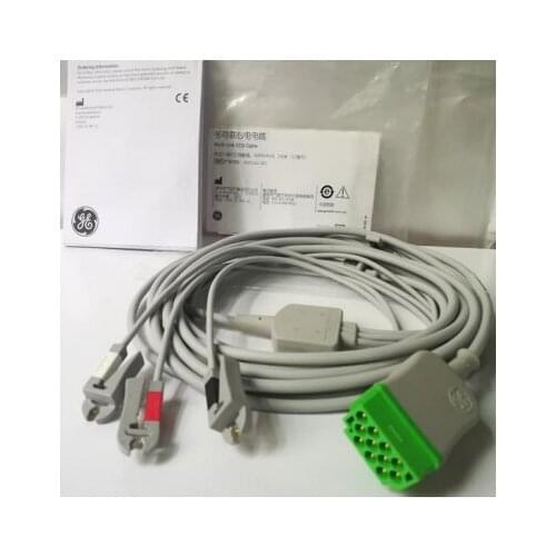 GE REF：2021141-001 Original Multi-Link ECG Care Cable 3 Lead With Integrated Grabber Leadwire AHA 3.6m/12ft