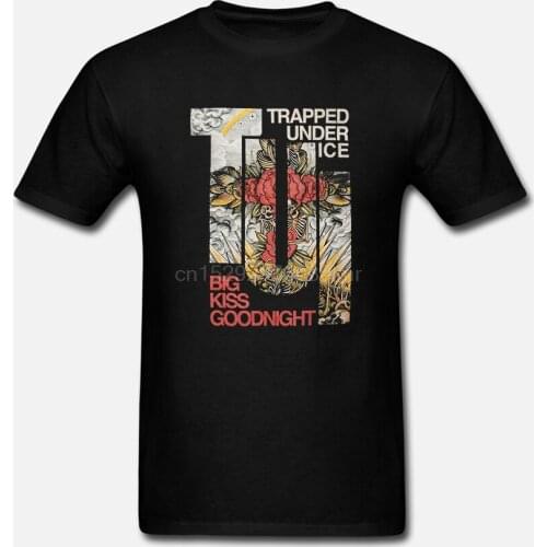 Gefangen-Unter-Eis-M-nner-Big-Kuss-Goodnight-T-shirt-Schwarz-Harajuku-Top-Fitness-Marke-Kleidung