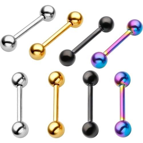 JOVIVI 14G 1.6MM Barbell Ear Stud Eyebrow Ring Lip Ring Nose Ring Helix Cartilage Stud Multi-Function Body Piercing Jewelry 10mm