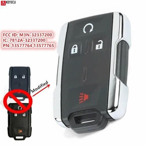 KEYECU PN:13577764 / 13577765 Modified New KEYLESS ENTRY REMOTE FOB for CHEVROLET Silverado GMC 2019-2020 FCCID: M3N32337200