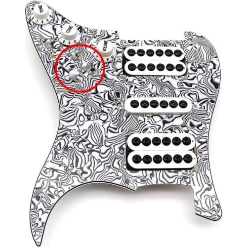 1Set HSH Black and white Zebra guard plate Set Loaded Prewired Pickguard Humbucker for Strat Electric Guitar Replaceme