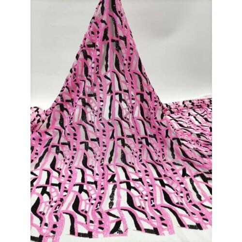 Lace sequins embroidered African lace fabric high quality French lace fabric Nigeria wedding lace fabric D40901