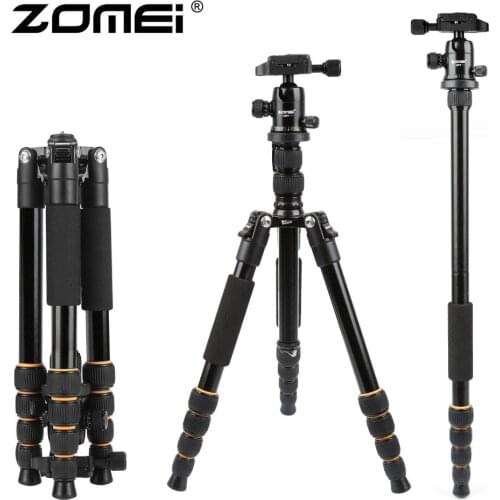 ZOMEI Lightweight Portable Q666 Professional Travel Camera Tripod Monopod Aluminum Ball Head Compact for Digital SLR DSLR Camera