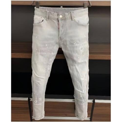 Men DSQ2 Jeans Pencil Pants Motorcycle Party Casual Trousers Street Clothing 2021 Denim Man Clothin A111