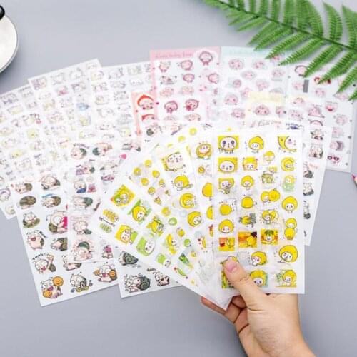 6pcs / Pack Japanese Creative Lemon Cat Snail Cute Sticker DIY Decoration Diary Scrapbook Label Children Stationery Gift