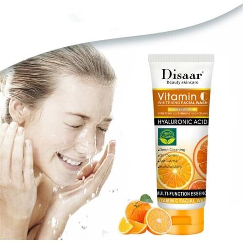 Vitamin C Whitening Facial Wash Moisturizing Brighten Hydrating Shrink Pores Whitening Deep Cleaning Anti-Aging Face Care
