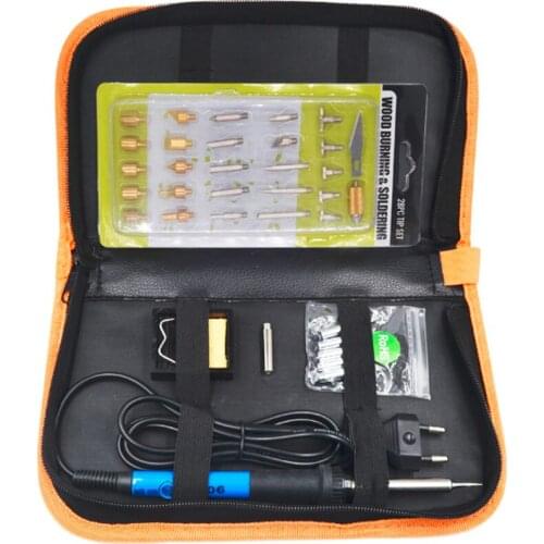EU UK US 60W Soldering Iron 37PC/Set Wood Embossing Burning Adjustable Carving Pyrography Tool Soldering welding Tip Kit