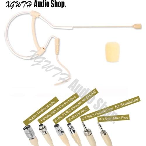 Pro Single Earhook Headworn Condenser Headset Microphone For Sennheiser Shure AKG Wireless Transmitter Mic System Studio Mics