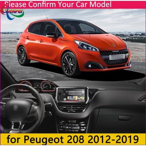 Anti-Slip Anti-UV Mat For Peugeot 208 2012~2019 Dashboard Cover Pad Dashmat Protect Sunshield Pad Car Accessories