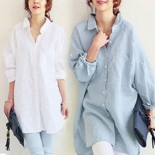 Plus Size Blouse New Spring 2019 Long Sleeve Women Tops Korean Version Loose Womens Tops and Blouses