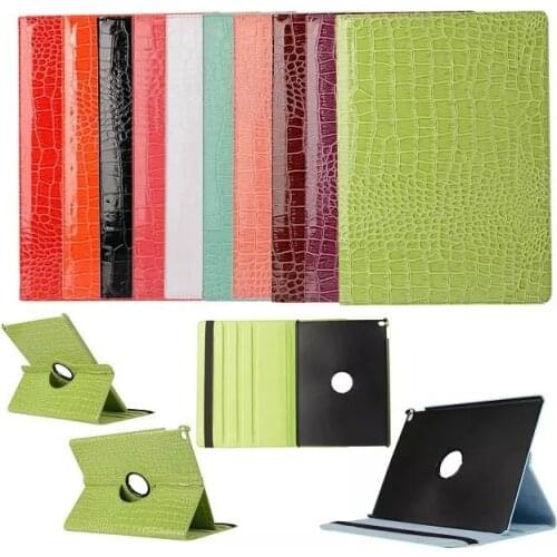 360 Degree Rotating Luxury Crocodile Grain PU Leather Case For Apple Ipad Pro 12.9 inch Tablet Luxury Smart Cover Stand Flip