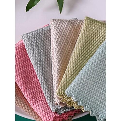 Fish-scale Cleaning Cloth Super-absorbent Glass Towel Rag