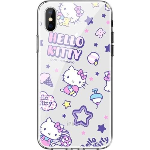 Hello Kitty Mobile Phone Case Cartoon Silicone Transparent Protective Cover for Iphonex/8Plus Hello Kitty Phone Case