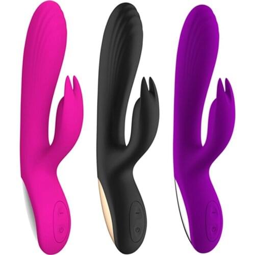Silicone Rabbit Vibrator G spot Massage Clitoris Stimulation USB Chargeable Female Masturbation Dildo Vibrator Sex Toy for Woman
