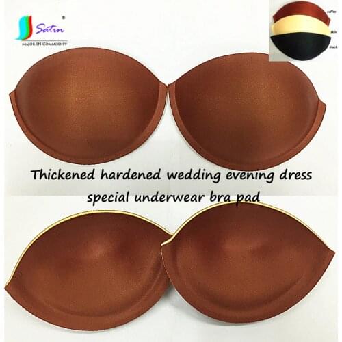 Wedding Evening Dress Dedicated 2.8cm Thickened Hardened Coffee Skin Black Bra Pad, Underwear Swimsuit Sponge Chest Pad A0273F