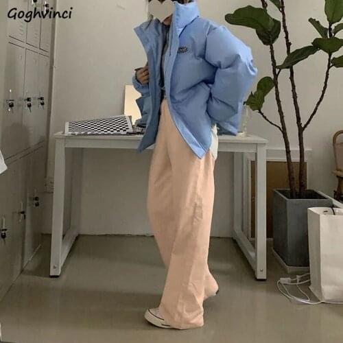 Women Casual Pants Solid Wide Leg Corduroy Full Length Loose Korean Style Ins Fashion Streetwear High Quality Chic Soft Females