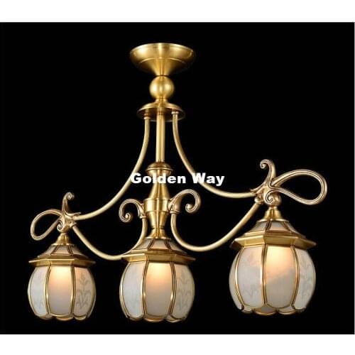 Vintage Bronze Glass Brass Pendant Lights Golden Bronze Pendant Lamp With E27 Bulb 110V/220V Pendant Light Hanging Lamp Fixture