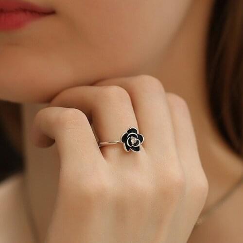Vintage Antique Rose Flower Branch Shape Fashion Charm Elegance Finger Rings Wedding Gifts for Lady