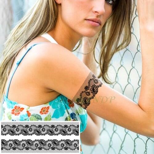 Waterproof Temporary Tattoo Sticker lace flower vine leaf dot Fake Tatto Flash Tatoo Waist Arm Foot Tattoos for Girl Women Men
