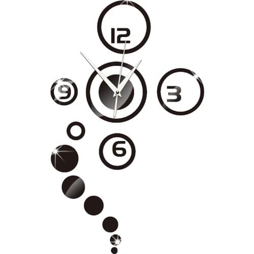 Mirror Stickers 3D DIY Moment Quartz Needle Clock Watch Wall Clocks Acrylic Home DIY Bedroom Modern Home Decoration #2