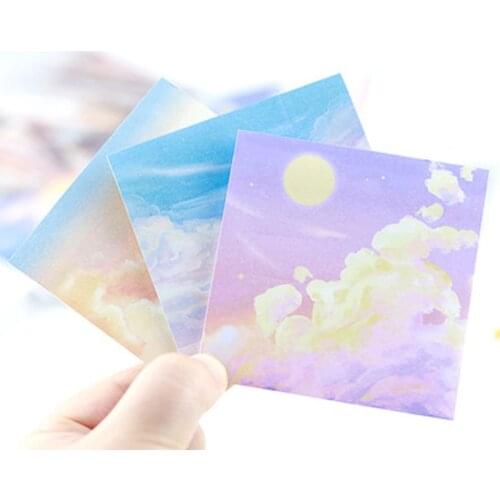 1SET Creative Cute Starry Sky Stickies Note Student Paper Memo Pad Tearable Sticky Notebook Stationery Child Gifts Office School