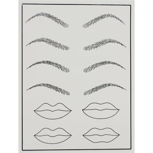 10Pcs 3D Microblading Supplies Permanent Makeup Eyebrow Tattoo Eyebrow Practice Skin Eyebrow Training for tattoo needles