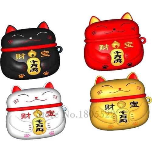 100pcs/lot Lucky Cat Wireless Earphone Case For Airpods 3 Protective Waterproof Headset Accessories for Airpods Pro Cases Cover