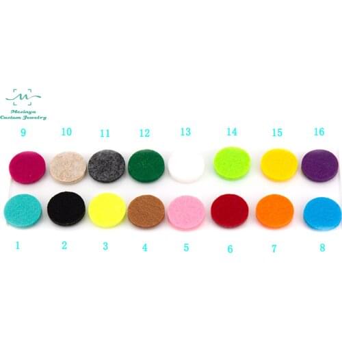 16 Colors round Solid 22.5mm replacement felt pads for Essential Oils Diffuser Locket Aroma Locket refill pad 20pcs Each Color