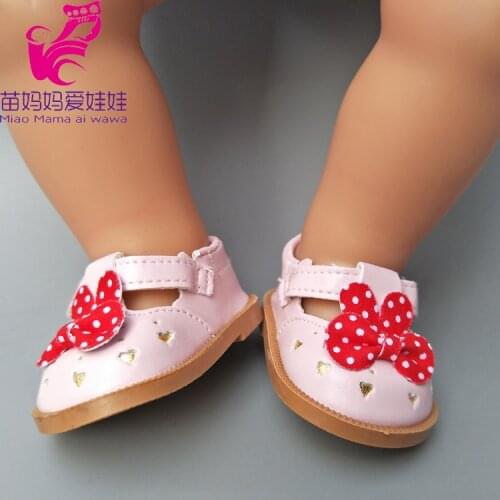 18 inch Doll princess Black Silver PU Leather Shoes for new born baby doll shoes toys shoes