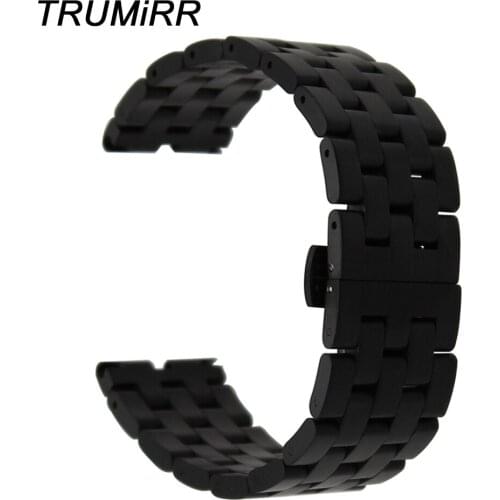 22mm 5 Pointer Stainless Steel Watch Band + Tool for Motorola Moto 360 1 1st Gen 2014 Butterfly Buckle Strap Wrist Belt Bracelet