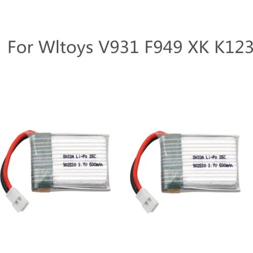 902530 500mAh 3.7V Lipo Battery for Wltoys F949 V931 K123Airplane Helicopter 25C high quality Li-Po Battery