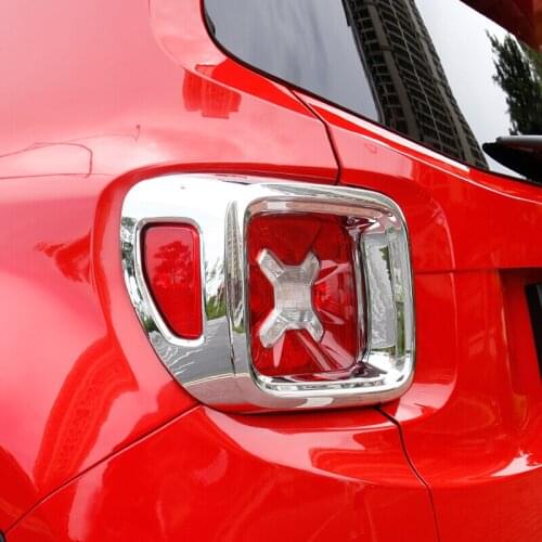 ABS Chrome For Jeep Renegade 2015 2016 2017 2018 Car Tail Lights Rear Lamps Decoration Frame Cover Trim Car Styling accessories